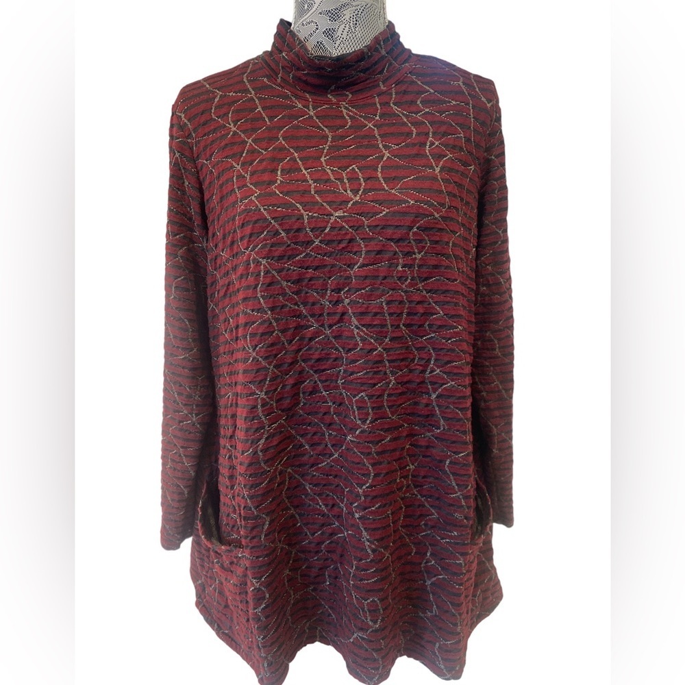 Cut Loose Burgundy And Grey Sweater | Size Large